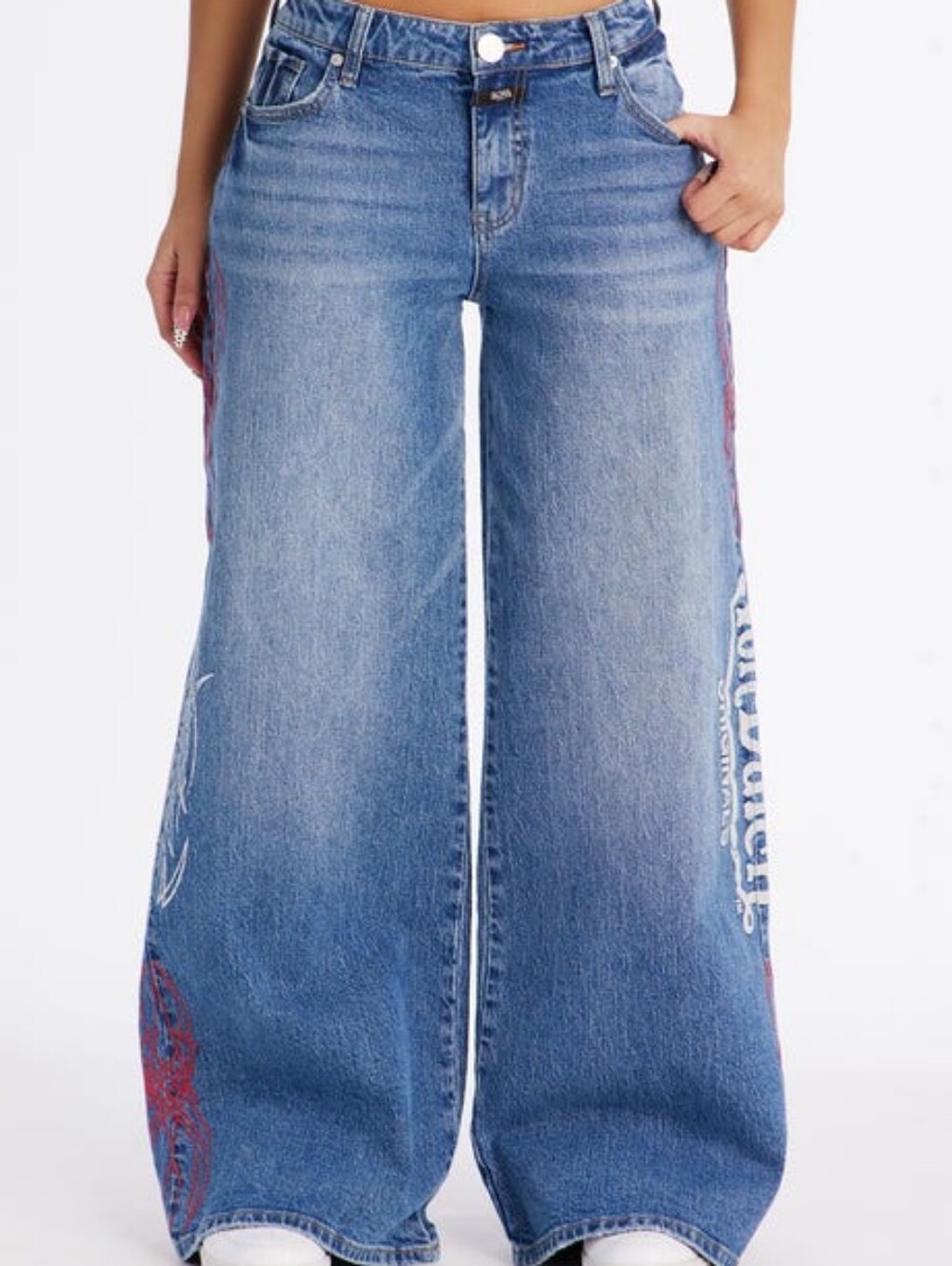 Von Dutch Tattoo Wide Leg Jeans - Picture 3 of 5